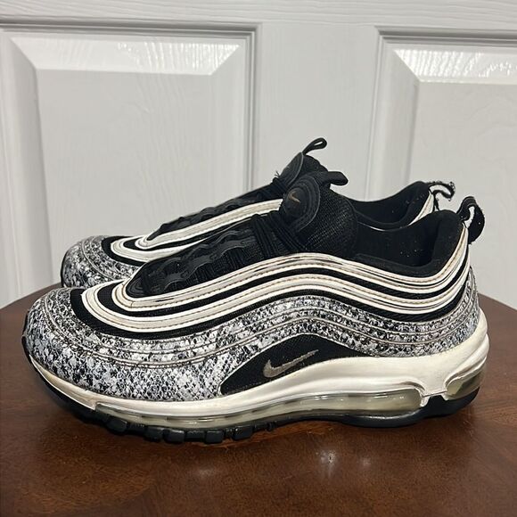 🔥 Nike Air Max 97 'Cocoa Snake' Running Shoes Women's Size 8 Black White - GUC - Picture 4 of 15